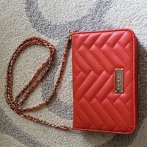 bebe sophia crossbody purse coral front flap w magnetic closure detachable strap